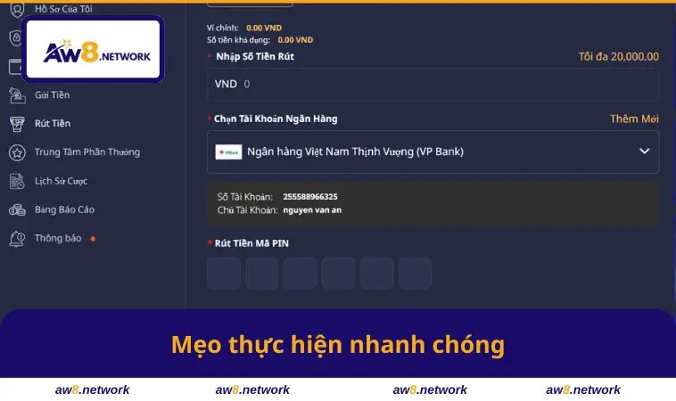 Mẹo thực hiện nhanh chóng