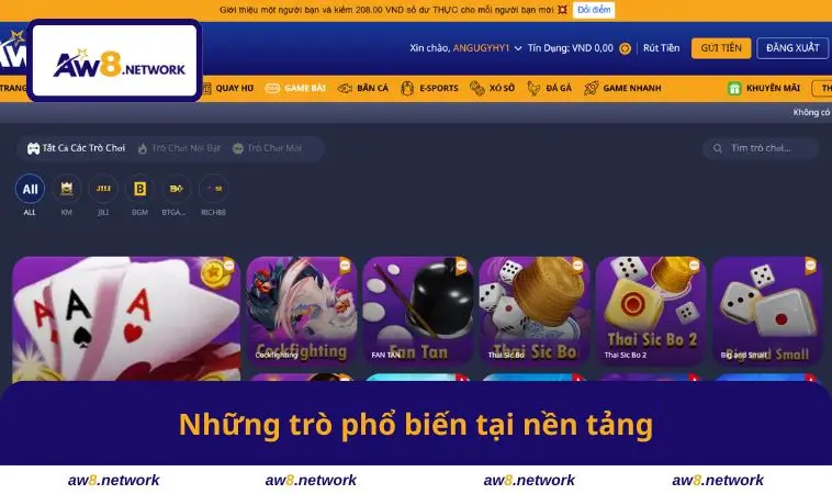 Những trò phổ biến tại nền tảng